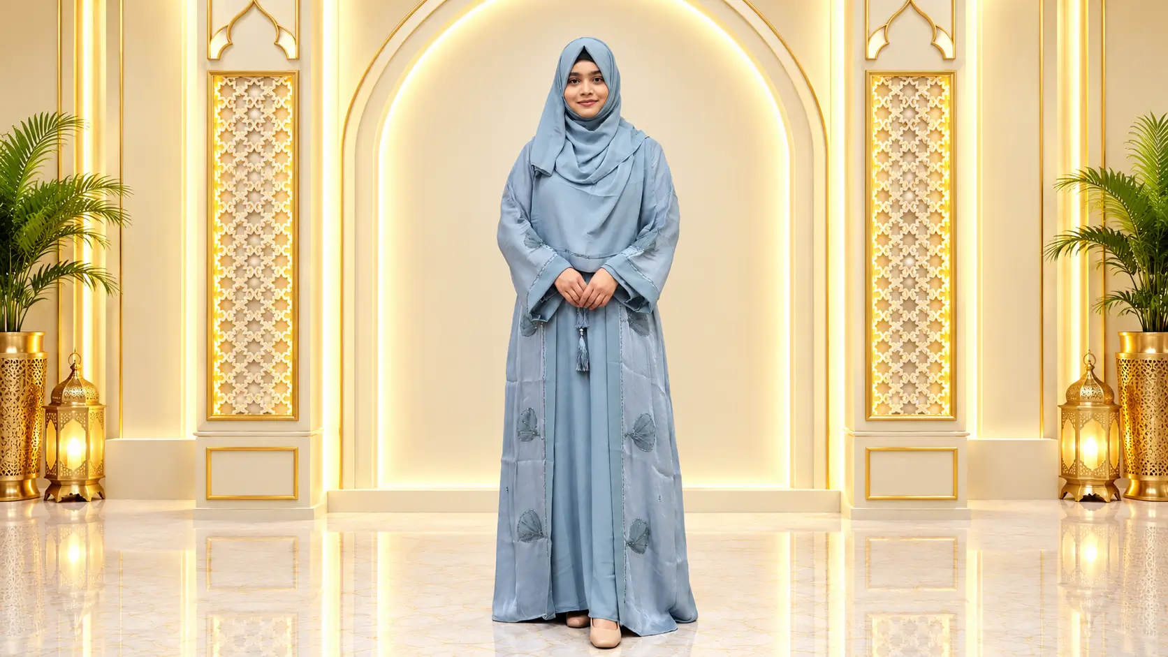 Graceful Blue Abaya