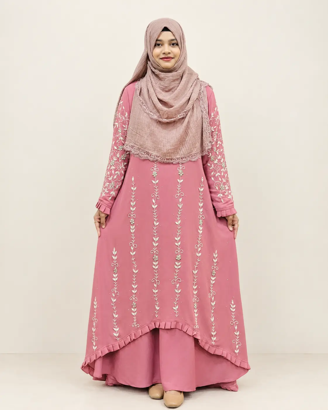 kar chupi-double-part-gown-abaya-and-gown জমকালো কারচুপি ডাবল পার্ট গাউন